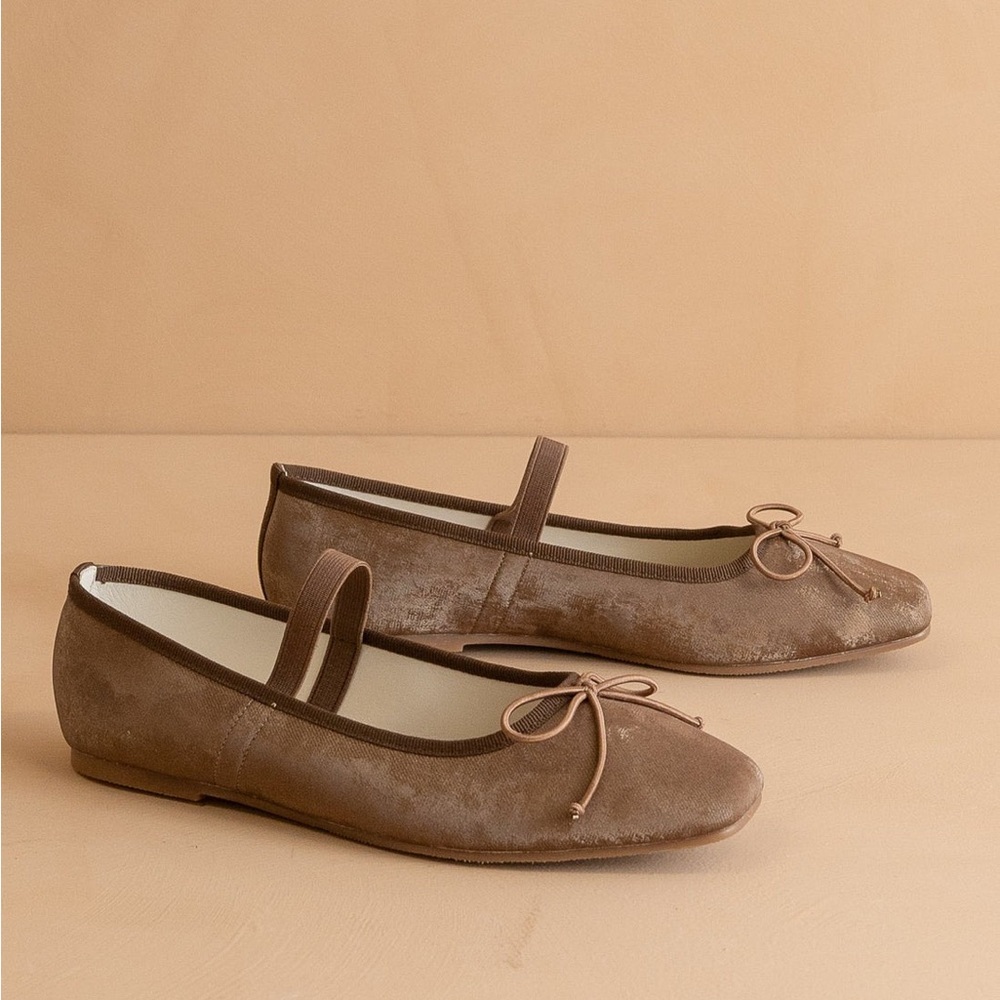 Suede Square Toe Ballet Flats - Oasis Society - Picture 2 of 4